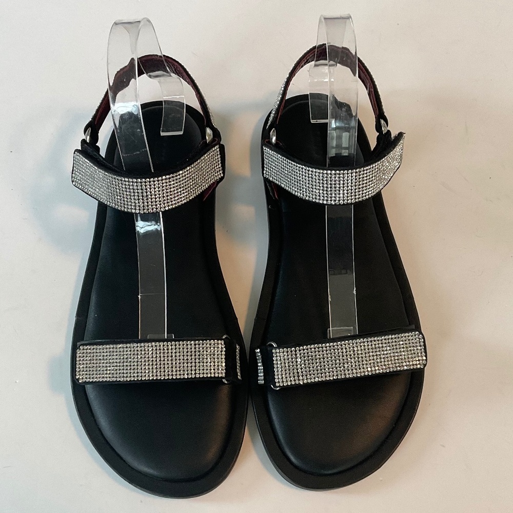STAUD Betty Rhinestone Sandals Leather Size 10 NEW
